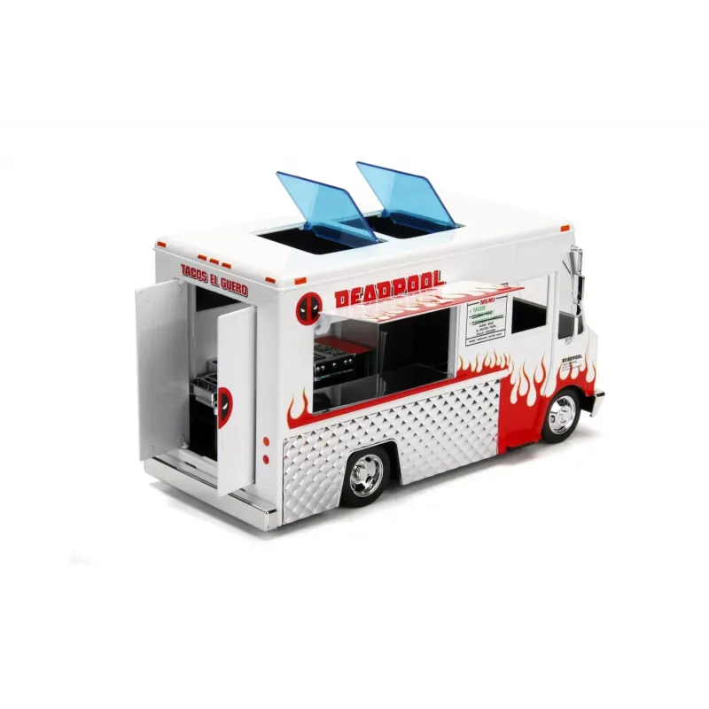 Set figurină + machetă auto Jada - MARVEL Deadpool + Taco Truck [1:24]