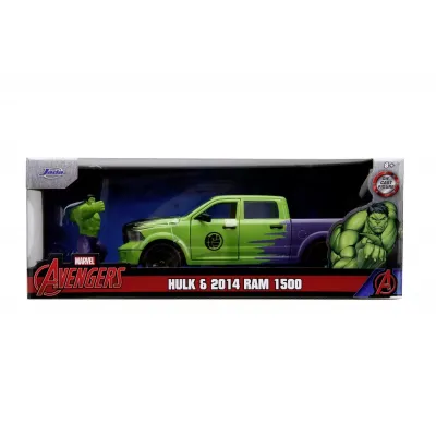Set figurină + machetă auto Jada - MARVEL Hulk + Dodge RAM 1500 2014 [1:24]