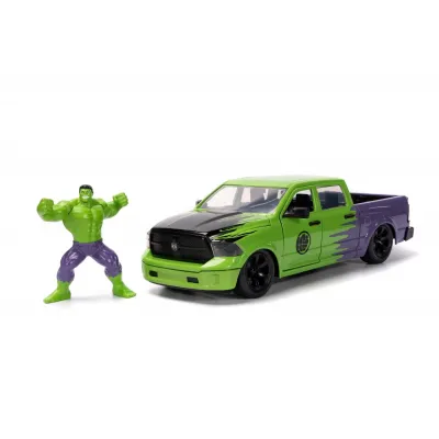 Set figurină + machetă auto Jada - MARVEL Hulk + Dodge RAM 1500 2014 [1:24]