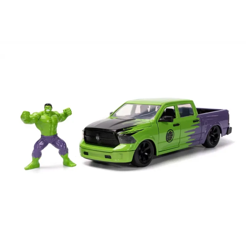 Set figurină + machetă auto Jada - MARVEL Hulk + Dodge RAM 1500 2014 [1:24]