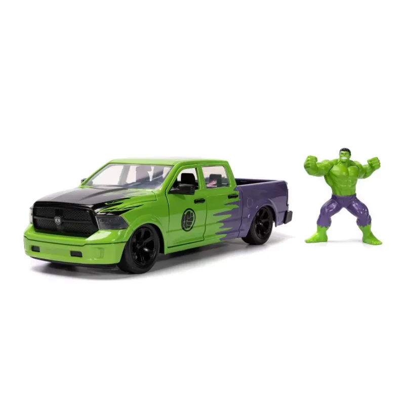 Set figurină + machetă auto Jada - MARVEL Hulk + Dodge RAM 1500 2014 [1:24]