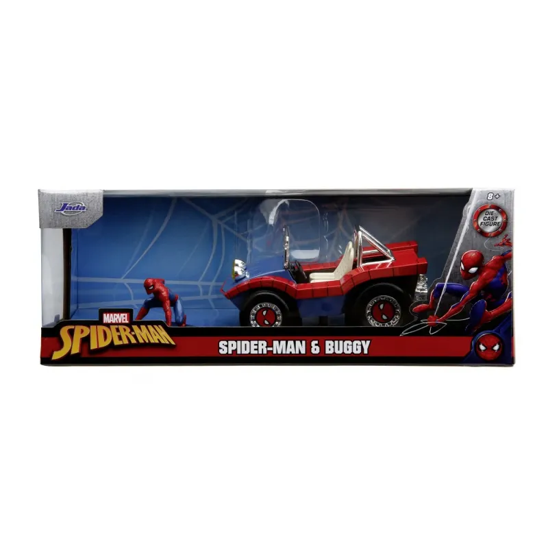 Set figurină + machetă auto Jada - Marvel Spiderman + Buggy [1:24]