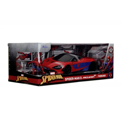Set figurină + machetă auto Jada - MARVEL Spiderman + MCLAREN 720S [1:24]