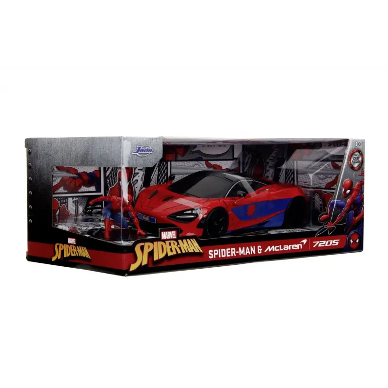 Set figurină + machetă auto Jada - MARVEL Spiderman + MCLAREN 720S [1:24]