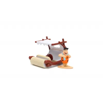 Set figurină + machetă auto Jada - Fred Flinstone + Flintmobile [1:32] 