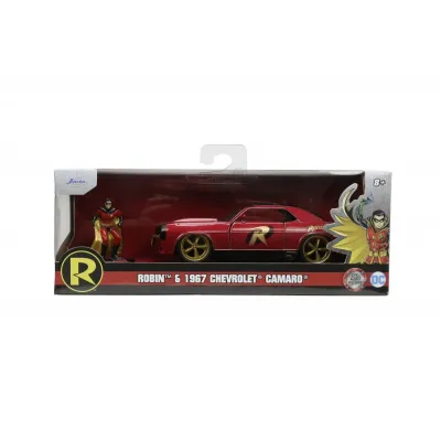 Set figurină + machetă auto Jada - DC Comics Robin + CHEVROLET Camarro 1967 [1:32]
