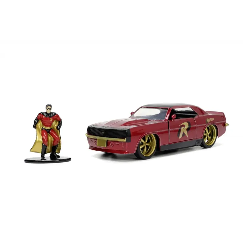 Set figurină + machetă auto Jada - DC Comics Robin + CHEVROLET Camarro 1967 [1:32]