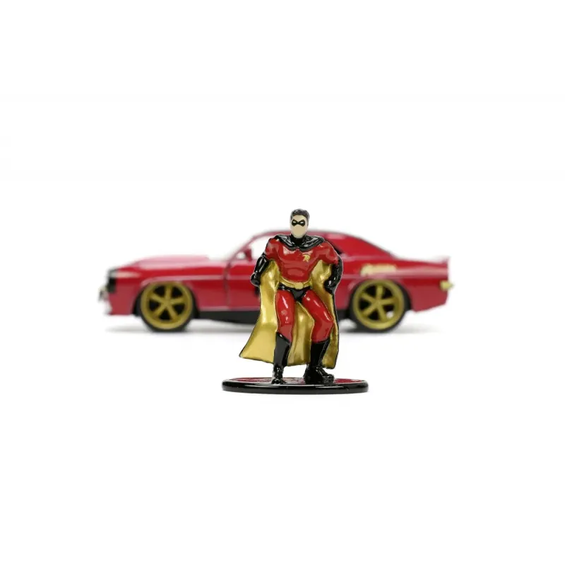 Set figurină + machetă auto Jada - DC Comics Robin + CHEVROLET Camarro 1967 [1:32]
