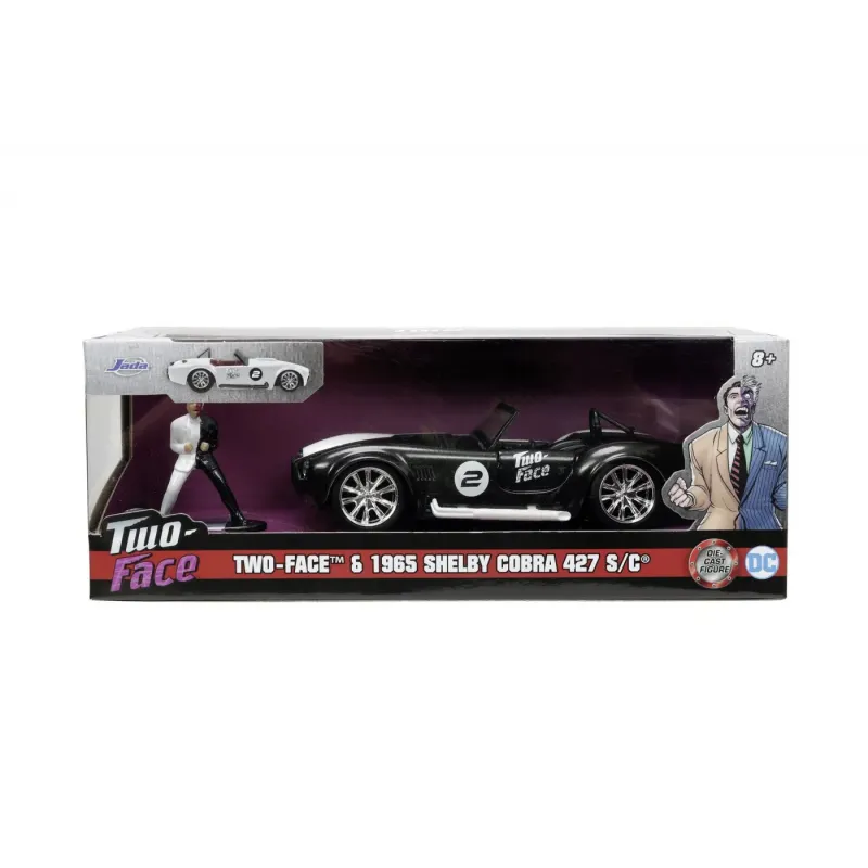 Set figurină + machetă auto Jada - DC Comics Harvey Two Face + SHELBY Cobra 427 [1:32]