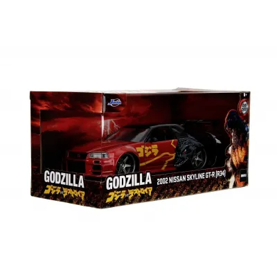 Set figurină + machetă auto Jada - Godzilla NISSAN SKYLINE GTR [1 LA 24