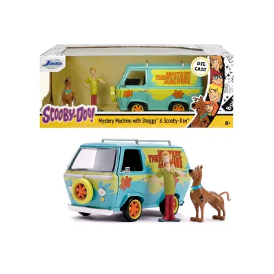 SCOOBY DOO MYSTERY VAN SET FORMAT DIN DUBITA METALICĂ SCARA 1:24 ȘI 2 FIGURINE SCOOBY DOO ȘI SHAGGY