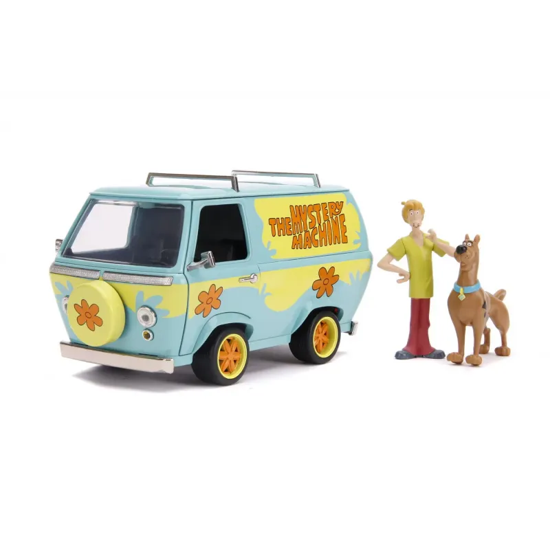 SCOOBY DOO MYSTERY VAN SET FORMAT DIN DUBITA METALICĂ SCARA 1:24 ȘI 2 FIGURINE SCOOBY DOO ȘI SHAGGY