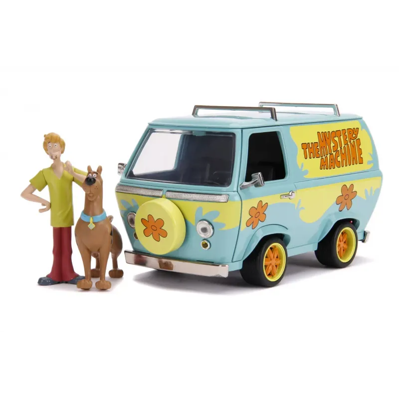 SCOOBY DOO MYSTERY VAN SET FORMAT DIN DUBITA METALICĂ SCARA 1:24 ȘI 2 FIGURINE SCOOBY DOO ȘI SHAGGY
