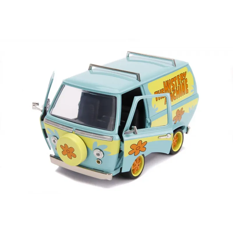 SCOOBY DOO MYSTERY VAN SET FORMAT DIN DUBITA METALICĂ SCARA 1:24 ȘI 2 FIGURINE SCOOBY DOO ȘI SHAGGY