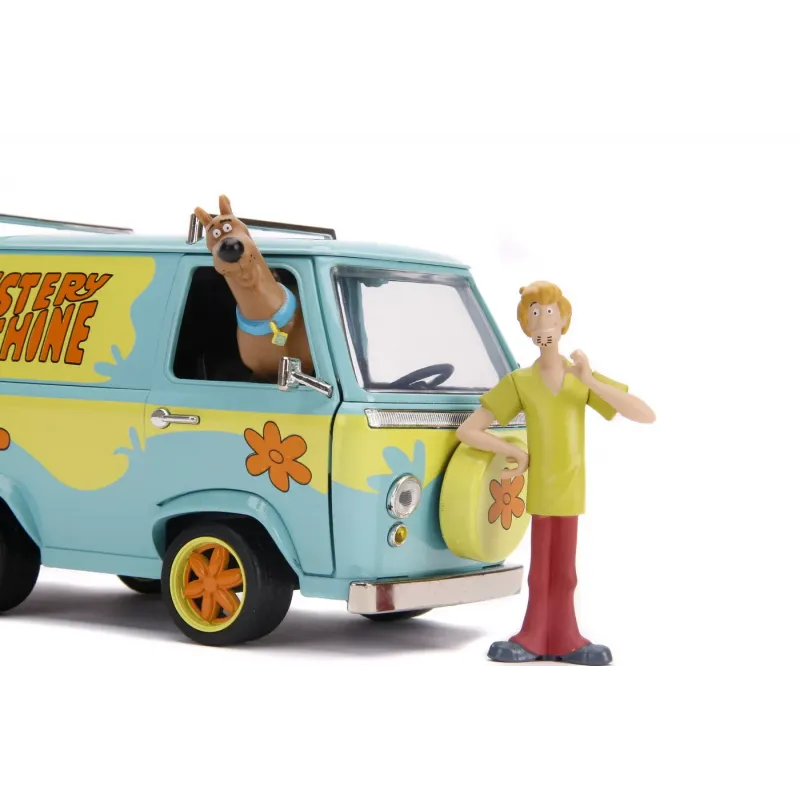 SCOOBY DOO MYSTERY VAN SET FORMAT DIN DUBITA METALICĂ SCARA 1:24 ȘI 2 FIGURINE SCOOBY DOO ȘI SHAGGY