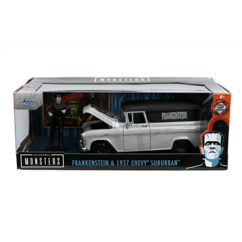 SET MAȘINUȚĂ 1957 CHEVY SUBURBAN ȘI FIGURINĂ FRANKENSTEIN