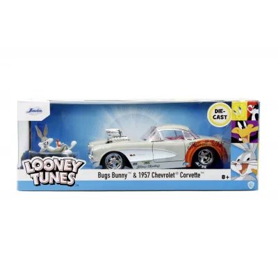 Set figurină + machetă auto Jada - DISNEY Bugs Bunny + 1957 CHEVROLET CORVETTE [1:24]