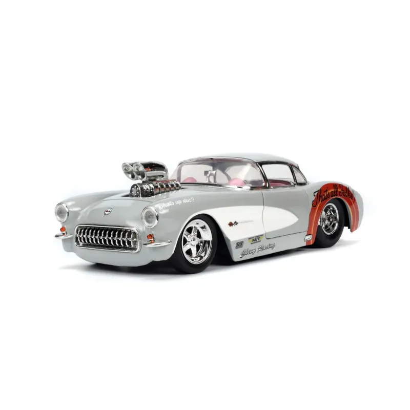 Set figurină + machetă auto Jada - DISNEY Bugs Bunny + 1957 CHEVROLET CORVETTE [1:24]