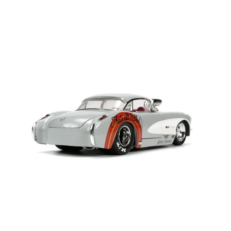 Set figurină + machetă auto Jada - DISNEY Bugs Bunny + 1957 CHEVROLET CORVETTE [1:24]