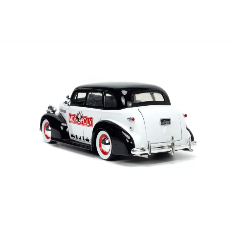 Set figurină + machetă auto Jada - Mister Monopoly + Chevrolet Master Deluxe 1939 [1:24]