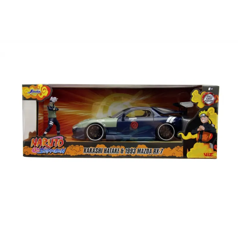 Set figurină + machetă auto Jada - NARUTO Hatake + 1995 MAZDA RX7 [1:24]