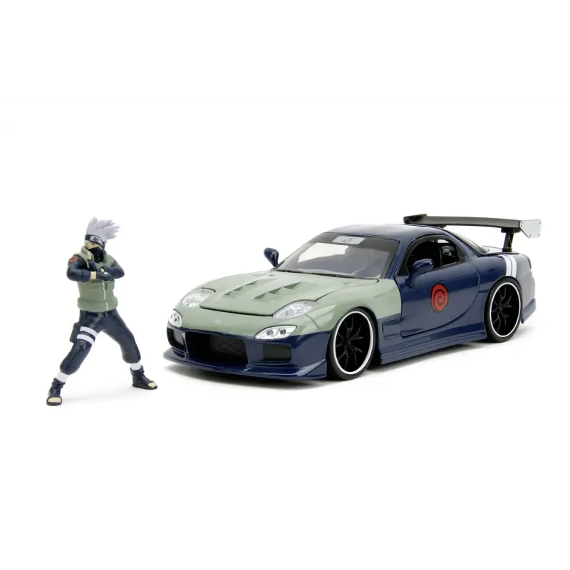 Set figurină + machetă auto Jada - NARUTO Hatake + 1995 MAZDA RX7 [1:24]