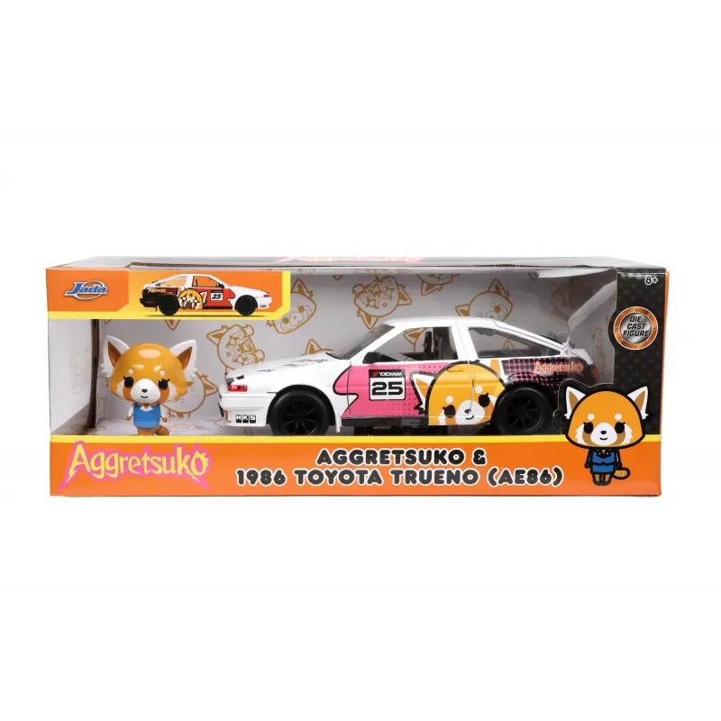 Set figurină + machetă auto Jada - DISNEY Aggretsuko + TOYOTA Trueno [1:24]