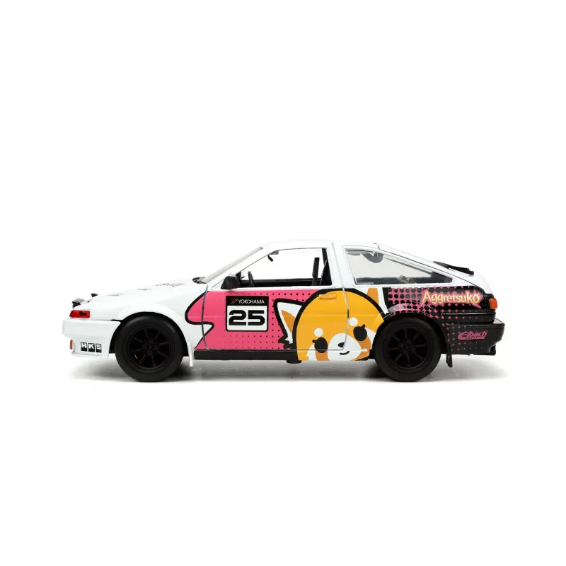 Set figurină + machetă auto Jada - DISNEY Aggretsuko + TOYOTA Trueno [1:24]