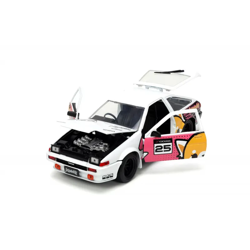 Set figurină + machetă auto Jada - DISNEY Aggretsuko + TOYOTA Trueno [1:24]