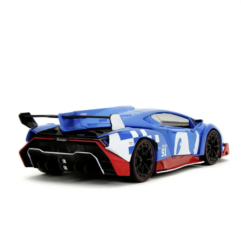 Set figurină + machetă auto Jada - ARICIUL Sonic + LAMBORGHINI Veneno [1:24]