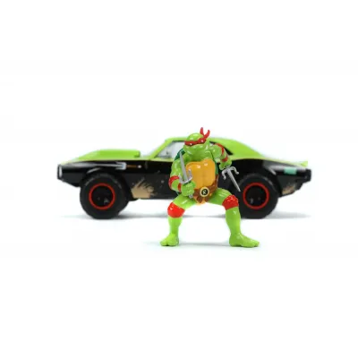 Set figurină + machetă auto Jada - TESTOASELE NINJA Raphael + Chevrolet Camaro 1967 [1:24]