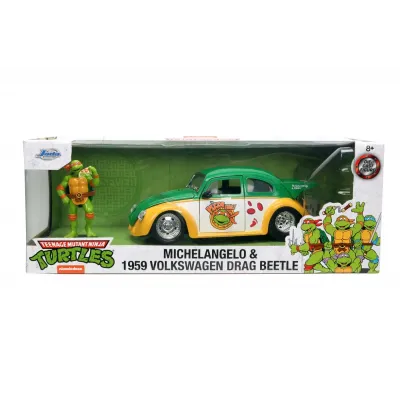 JADA MAȘINUȚĂ METALICĂ TESTOASELE NINJA 1959 VOLKSWAGEN DRAG BEETLE 1:24