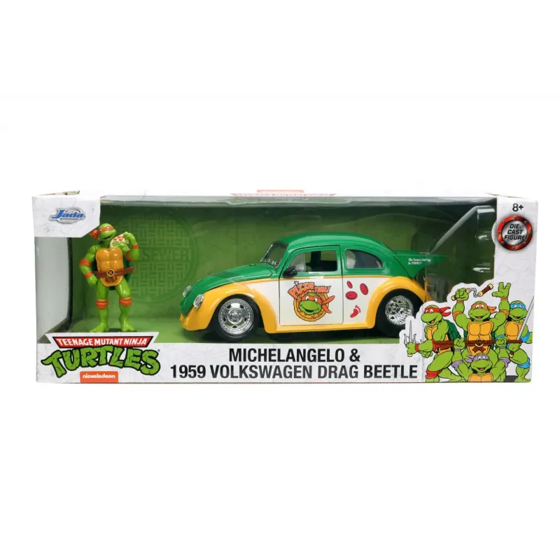 JADA MAȘINUȚĂ METALICĂ TESTOASELE NINJA 1959 VOLKSWAGEN DRAG BEETLE 1:24