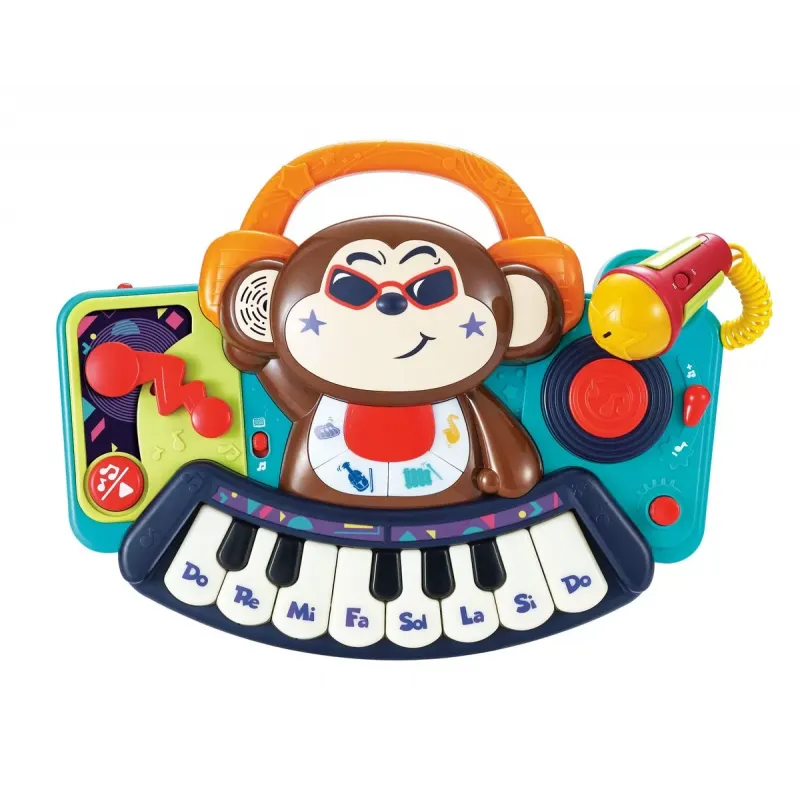 PIANINA BEBE MAIMUTICA DJ CU LUMINI SUNETE ȘI MICROFON