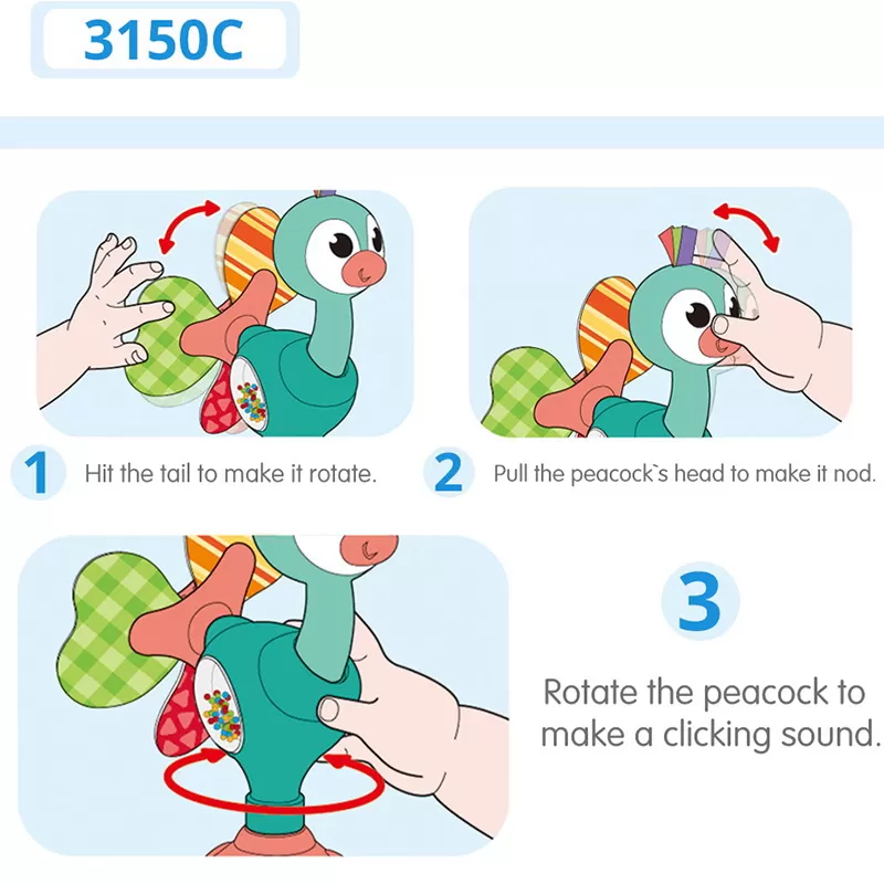 JUCĂRIE BEBE CU VENTUZA - PAUN