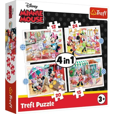 PUZZLE TREFL 4IN1 MINNIE MOUSE ȘI PRIETENII EI
