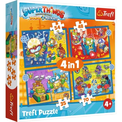 PUZZLE TREFL 4IN1 SUPER THINGS SUPER ACTIUNEA