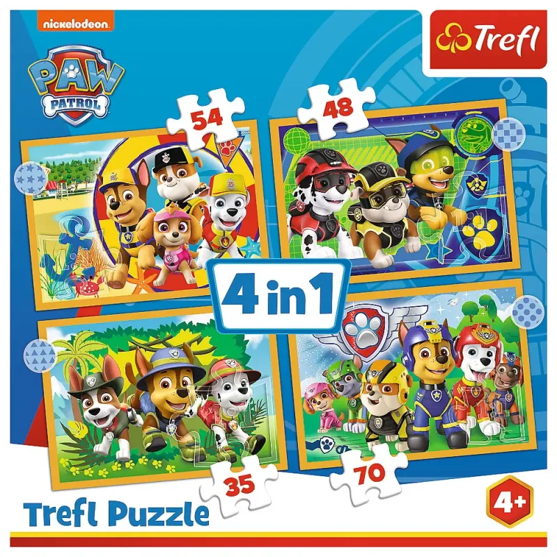 PUZZLE TREFL 4IN1 PATRULA CĂȚELUSILOR - SARBATORILE