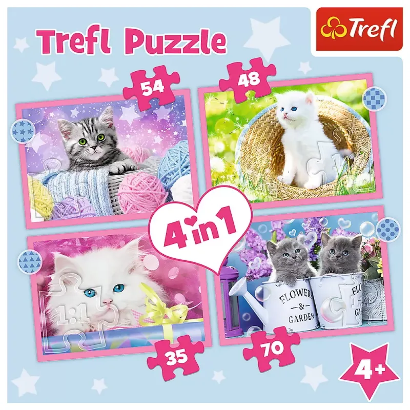 PUZZLE TREFL 4IN1 PISICUTELE DRAGALASE