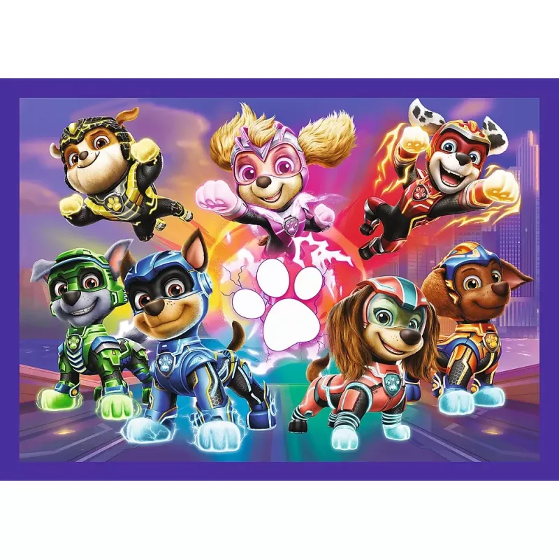 PUZZLE TREFL 4IN1 PATRULA CĂȚELUSILOR MIGHTY MOVIE EROII