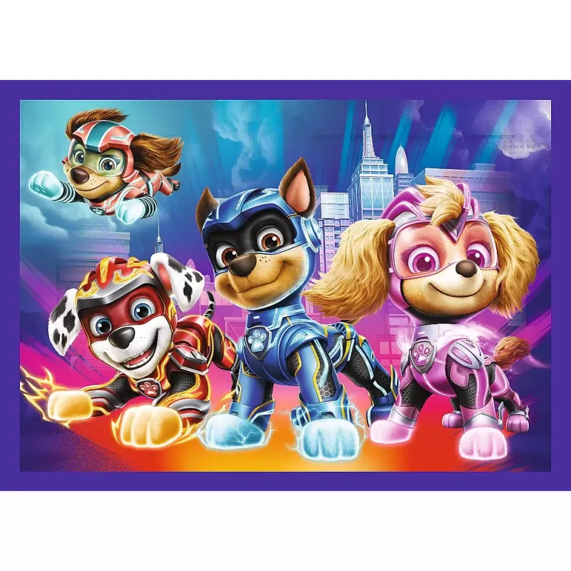 PUZZLE TREFL 4IN1 PATRULA CĂȚELUSILOR MIGHTY MOVIE EROII