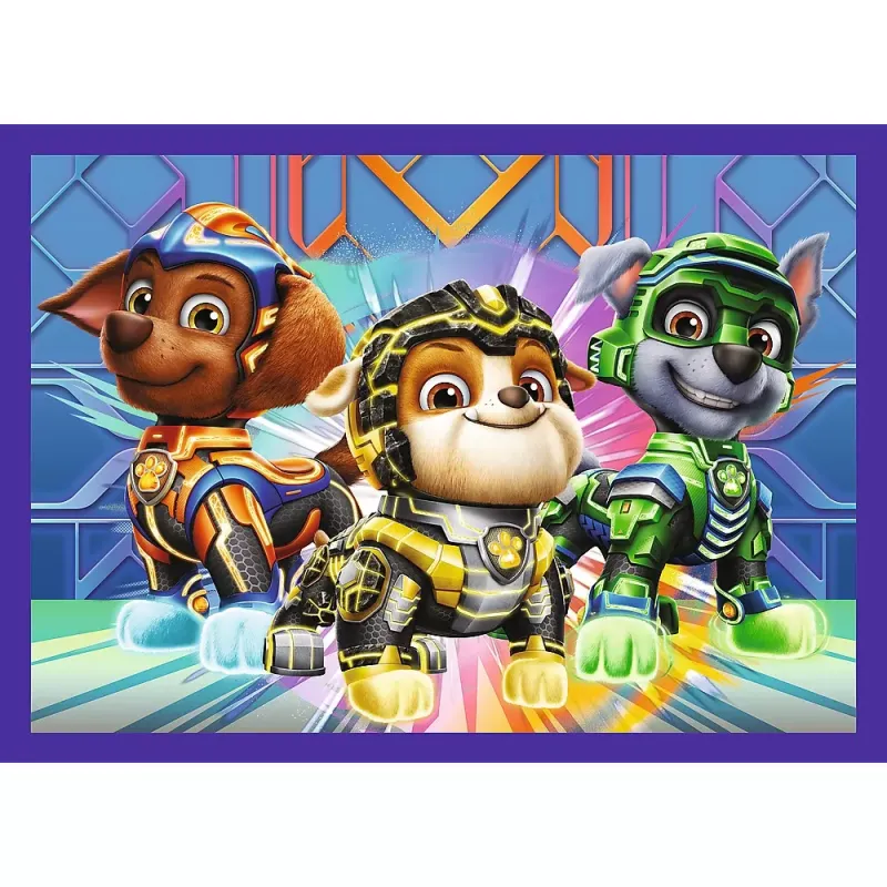PUZZLE TREFL 4IN1 PATRULA CĂȚELUSILOR MIGHTY MOVIE EROII