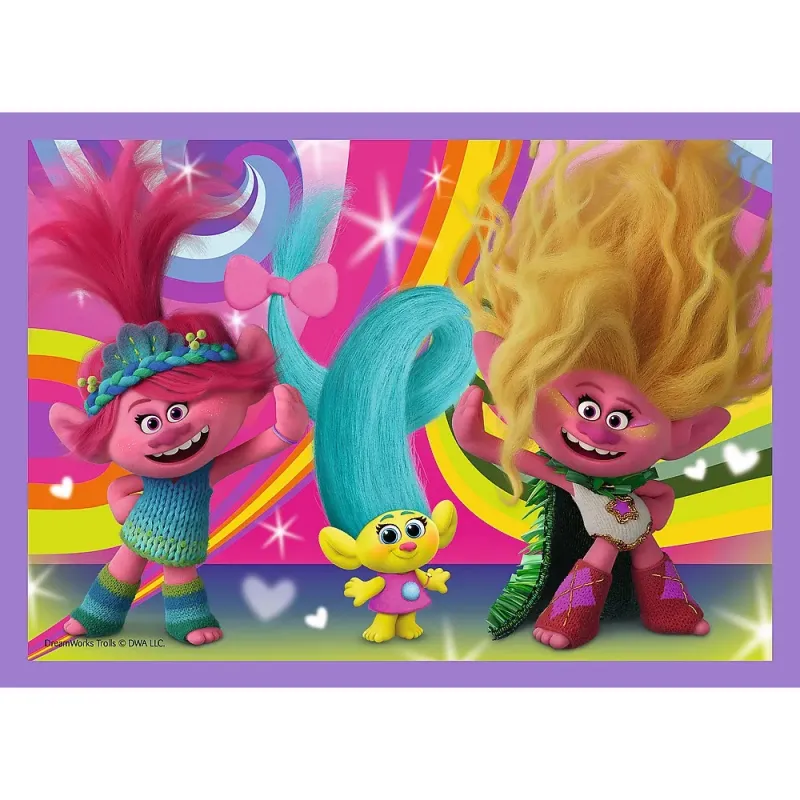PUZZLES 4IN1 TROLII AVENTURILE TROLILOR COLORATI