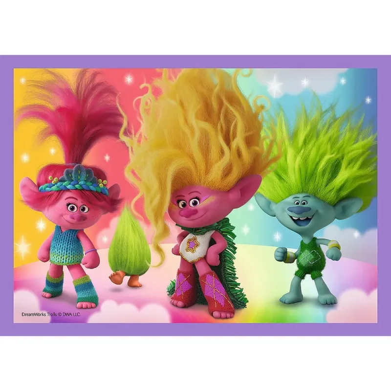 PUZZLES 4IN1 TROLII AVENTURILE TROLILOR COLORATI