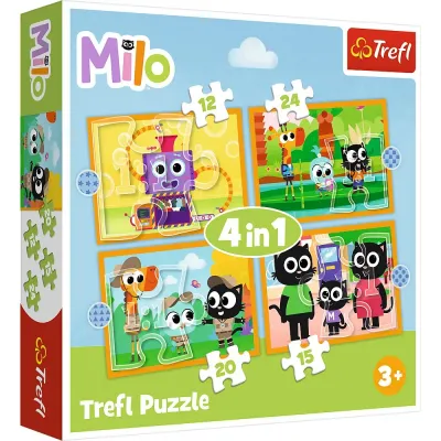 PUZZLE TREFL 4IN1 PLANETA MILO INTALNIRE CU MILO ȘI PRIETENII