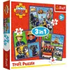 PUZZLE TREFL 3IN1 POMPIERUL SAM O ZI DIN VIATA POMPIERILOR