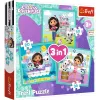 PUZZLE TREFL 3IN1 GABBYS DOLLHOUSE ACTIVITĂȚILE LUI GABBY