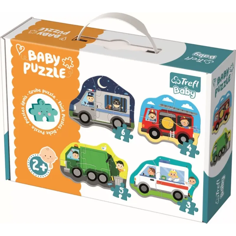 PUZZLE TREFL BABY CLASIC VEHICULE ȘI MESERII 18 PIESE
