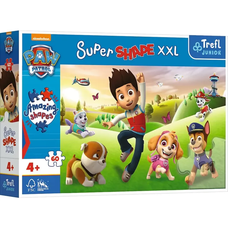 PUZZLE TREFL PRIMO SUPER SHAPE XXL 60 PATRULA CĂȚELUSILOR
