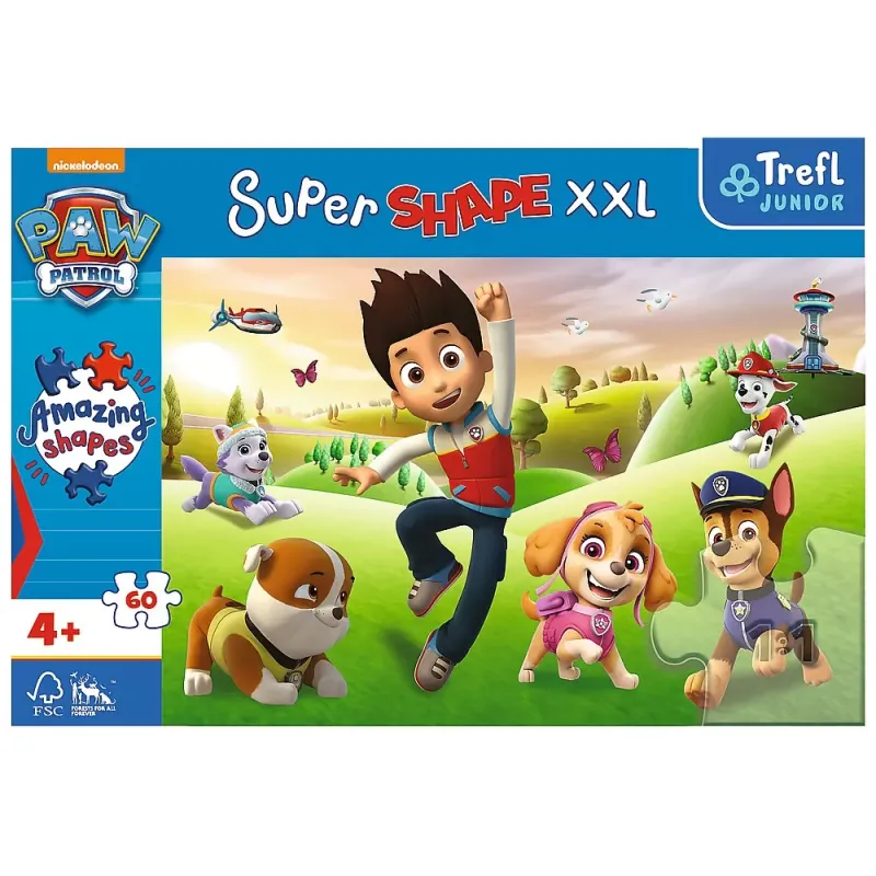 PUZZLE TREFL PRIMO SUPER SHAPE XXL 60 PATRULA CĂȚELUSILOR